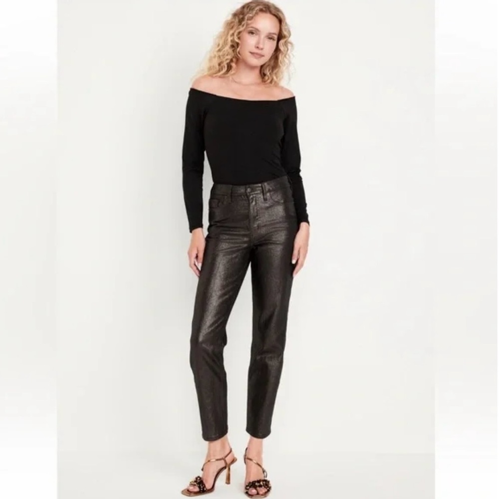 Old Navy Metallic High-Rise Straight Jeans NWT